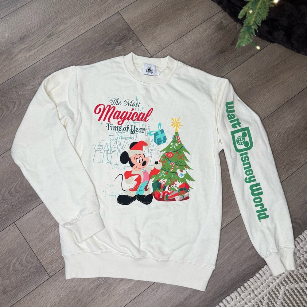 Walt Disney World Crewneck Sweatshirt with Mickey Mouse Christmas - Size XS